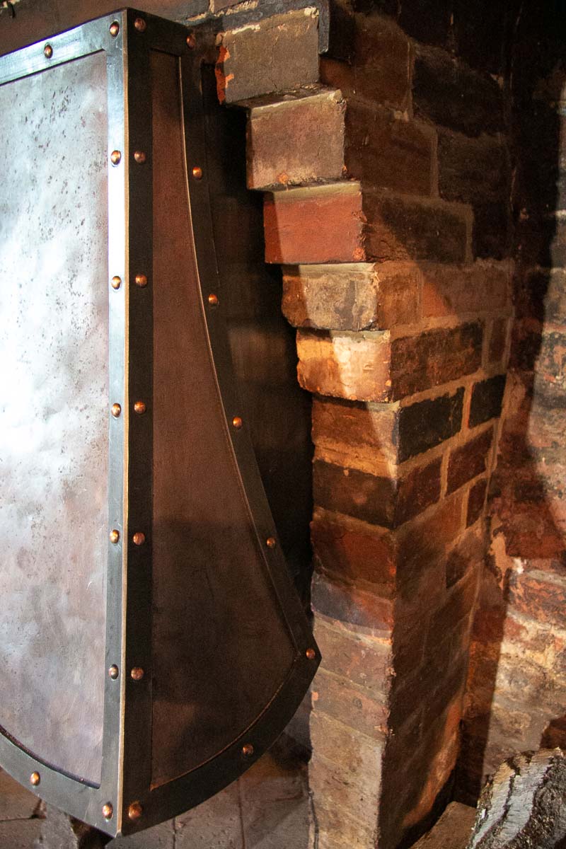 Textured and Patinated Antique Copper Fire Canopy